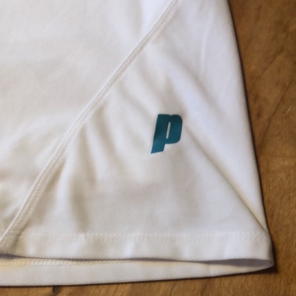 PRINCE Tennis Skirt/ Skort- White & Blue Teal- Medium - Picture 8 of 11